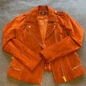 Burnt orange faux suede jacket